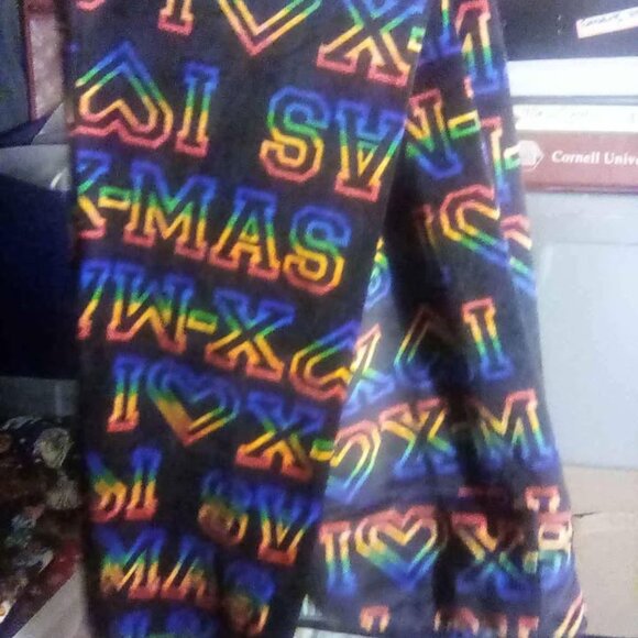 Ladies size Large I LOVE XMAS Fleece Leggings New - Picture 6 of 7